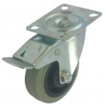 75mm 50Kg LD Grey Swiv Swivel and Braked Castor on Pl 75mm 50Kg LD Grey Swiv Swivel and Braked Castor on Pl